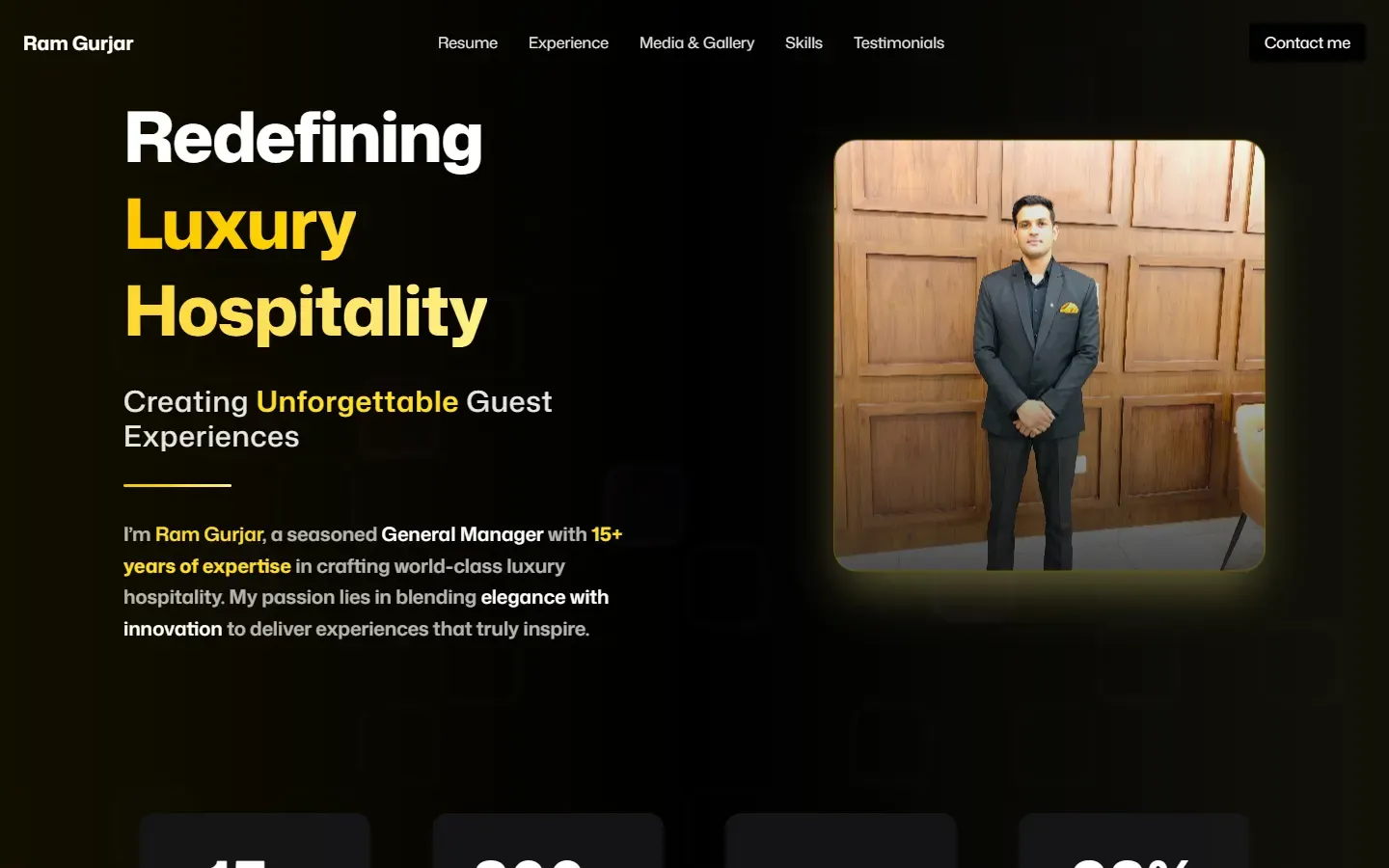 Ram Gurjar website home page on desktop